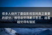 很多人绕开了蘑菇影视官网真正重要的部分，难怪总觉得差点意思，越看越觉得有猫腻