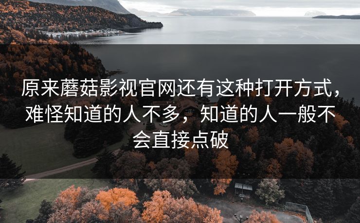 原来蘑菇影视官网还有这种打开方式,难怪知道的人不多,知道的人一般不会直接点破 原来蘑菇影视官网还有这种打开方式,难怪知道的人不多,知道的人一般不会直接点破