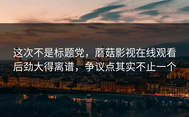 这次不是标题党，蘑菇影视在线观看后劲大得离谱，争议点其实不止一个
