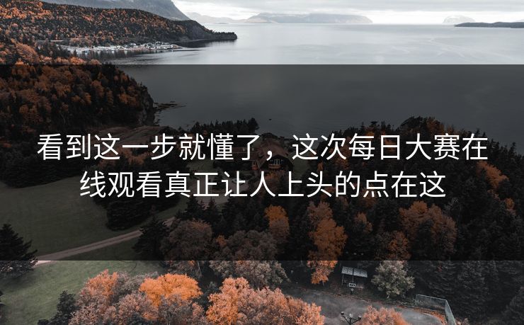 看到这一步就懂了，这次每日大赛在线观看真正让人上头的点在这