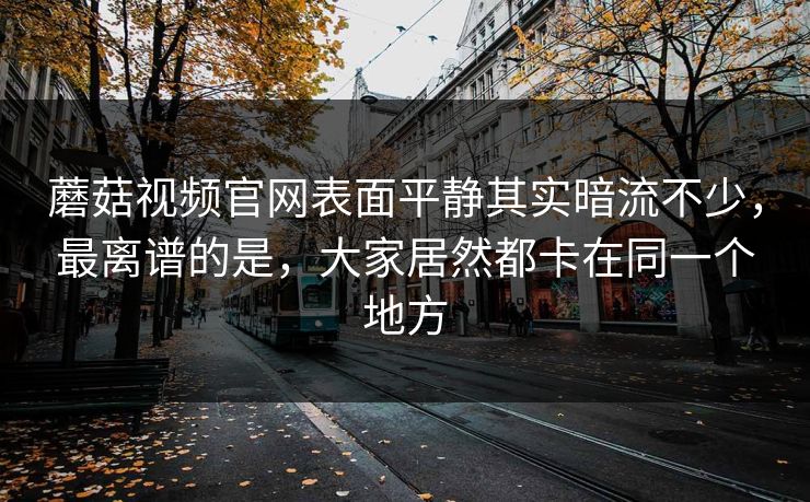 蘑菇视频官网表面平静其实暗流不少,最离谱的是,大家居然都卡在同一个地方 蘑菇视频官网表面平静其实暗流不少,最离谱的是,大家居然都卡在同一个地方