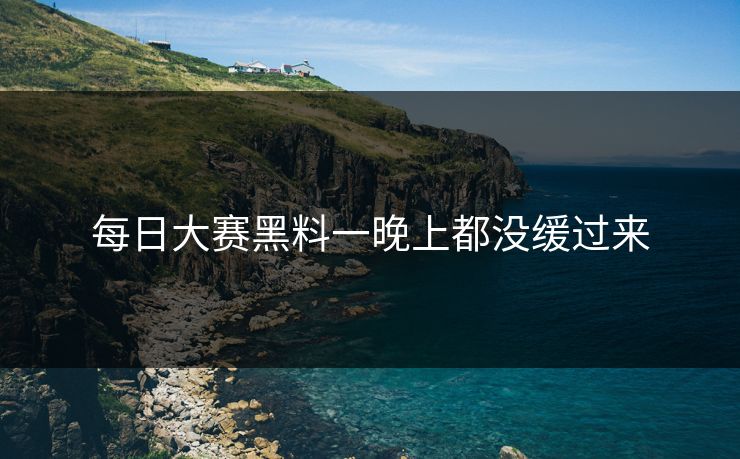 每日大赛黑料一晚上都没缓过来