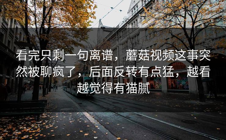 看完只剩一句离谱,蘑菇视频这事突然被聊疯了,后面反转有点猛,越看越觉得有猫腻 看完只剩一句离谱,蘑菇视频这事突然被聊疯了,后面反转有点猛,越看越觉得有猫腻